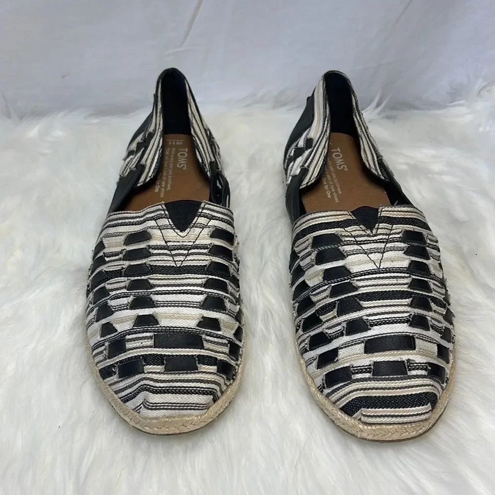 Toms Alpargata Woven Leather/Fabric Espadrille Huraches Sz 11‎